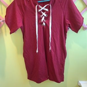 Jersey style lace up dress with pockets!!!!